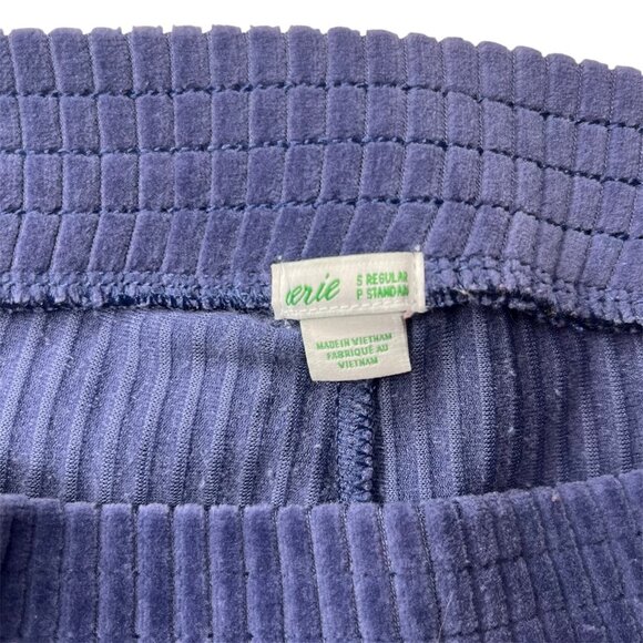 Aerie Navy Ribbed Corduroy Flare Pants Soft Cozy Vintage Y2K Fit High Rise Small - Picture 3 of 11